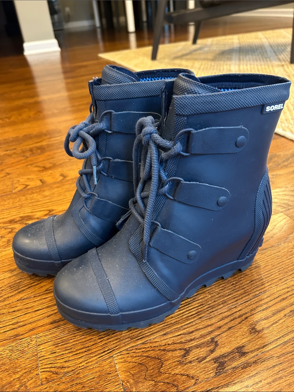 Sorel Navy Lace-Up Waterproof Women's Ankle Boots